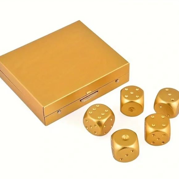Gold Dice Set with Case - Picture 4 of 6
